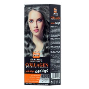 کیت رنگ مو بلوند نقره ای نیترو کانادا شماره 8.001 مدل Collagen