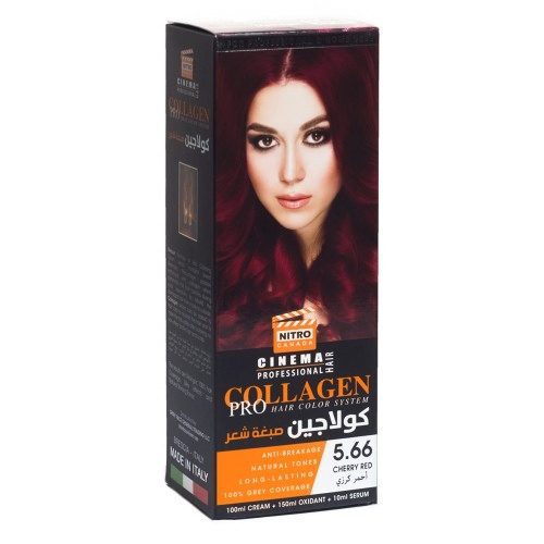 کیت رنگ مو قرمز نیترو کانادا شماره 5.66 مدل Collagen