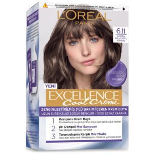 کیت رنگ مو بلوند دودی لورال شماره 6.11 مدل Excellence